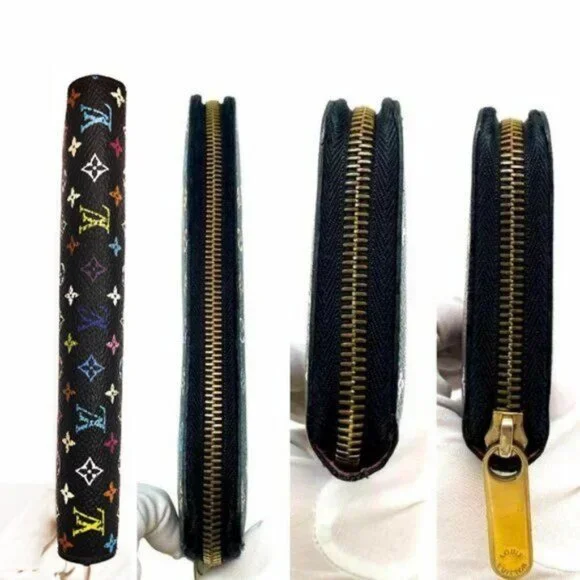 Authentic Louis Vuitton Monogram Multicolor Zippy Wallet Black Pink - Picture 4 of 10